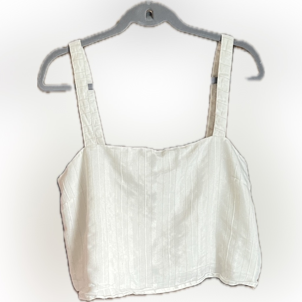 Lulu's White Crop Top with Straps